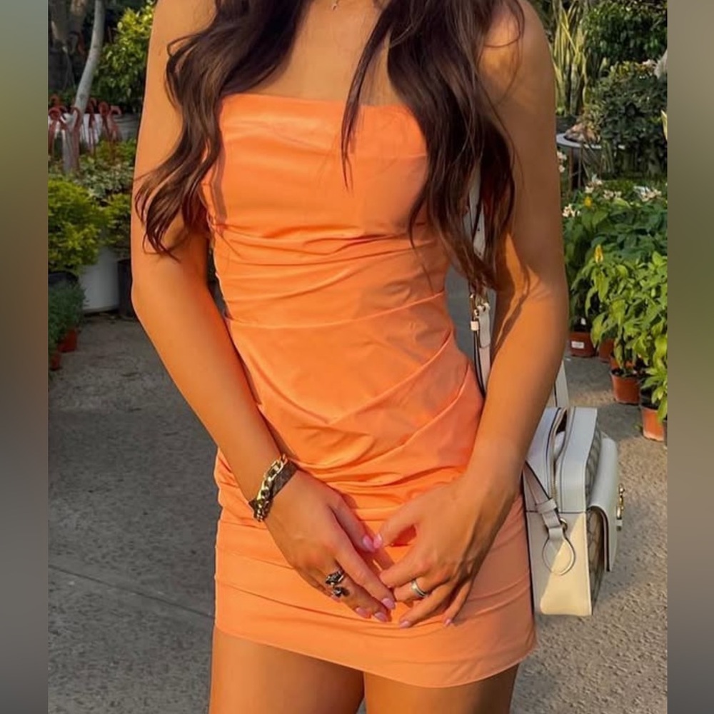 Amand uprichard orange dress